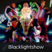 Feuershows Blacklightshow